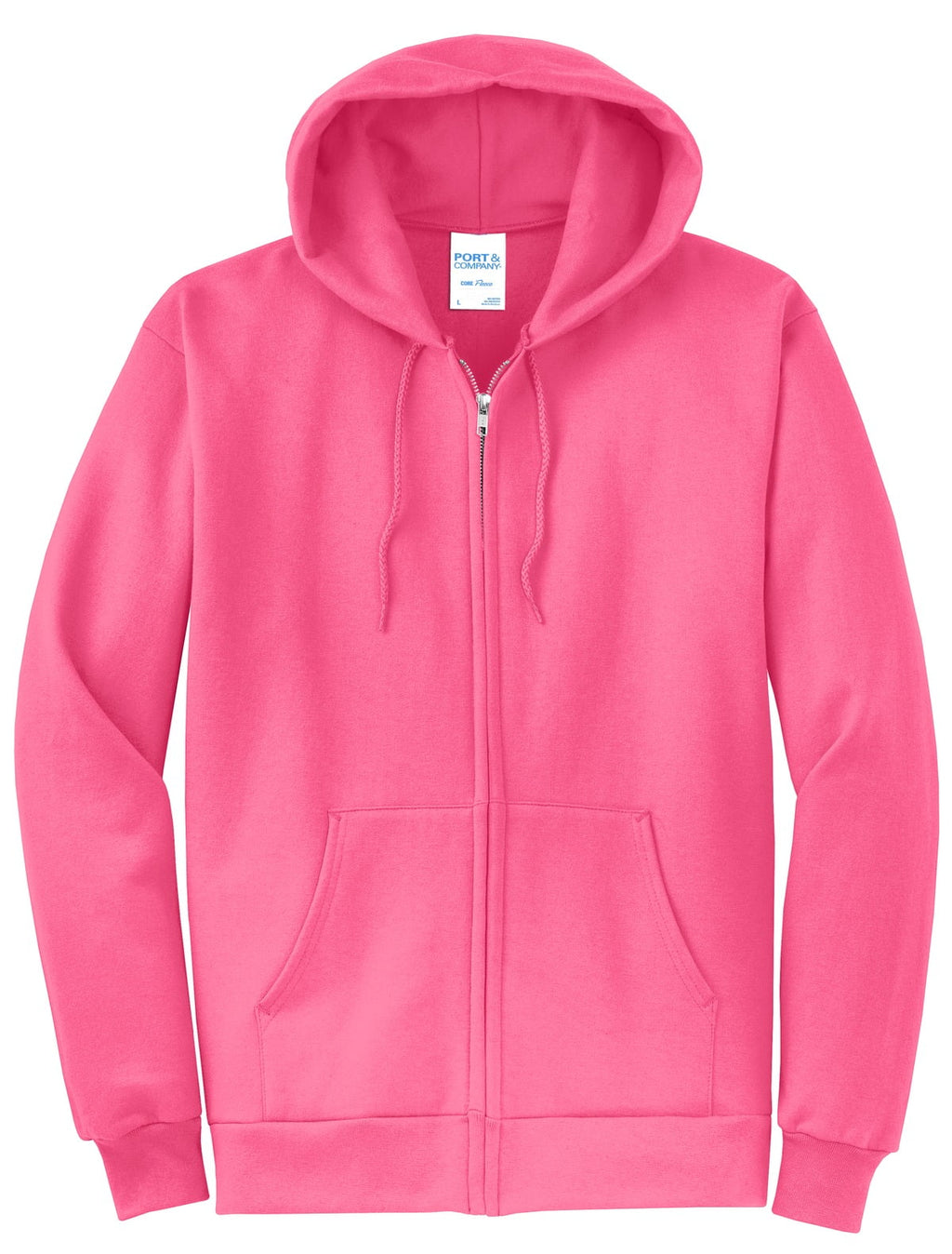 Neon Pink Full Zip Hooded Sweatshirt K123