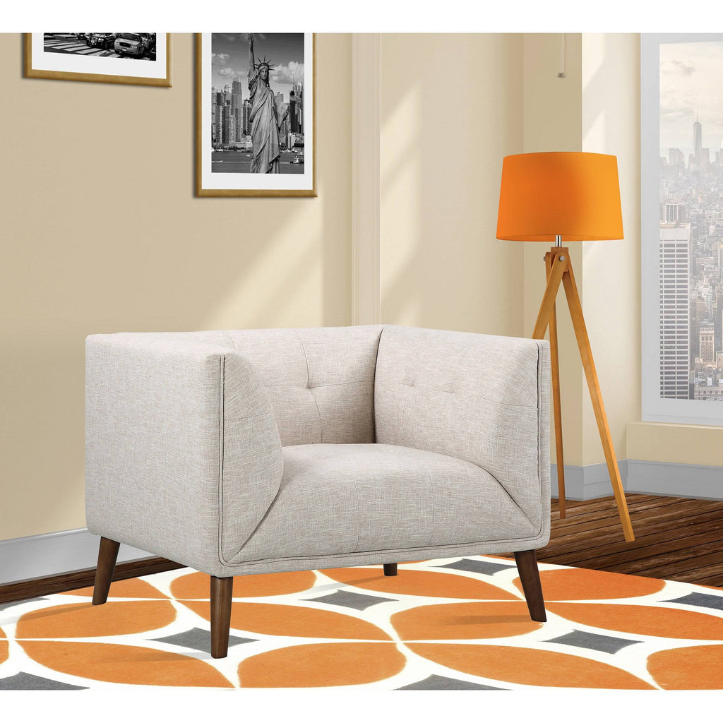 Dark Gray Linen Button-Tufted Chair N130