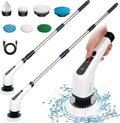 White Cordless Electric Spin Scrubber with 7 Brush Heads, Adjustable Handle, Pack of 2 W1587