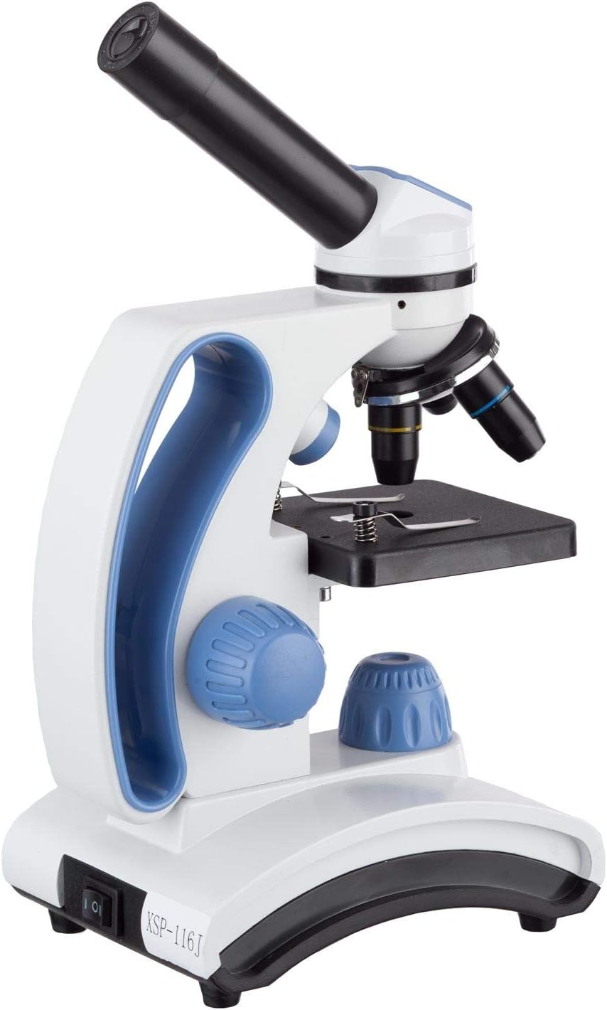 40X-1000X Student Lab Compound Monocular Microscope with Optical Glass Lenses and Slide Preparation Kit X48733