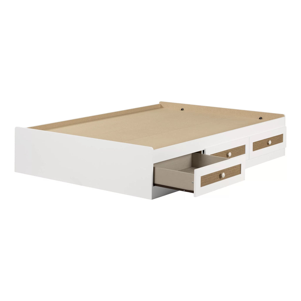 White Full Bed with 3 Drawers X863490