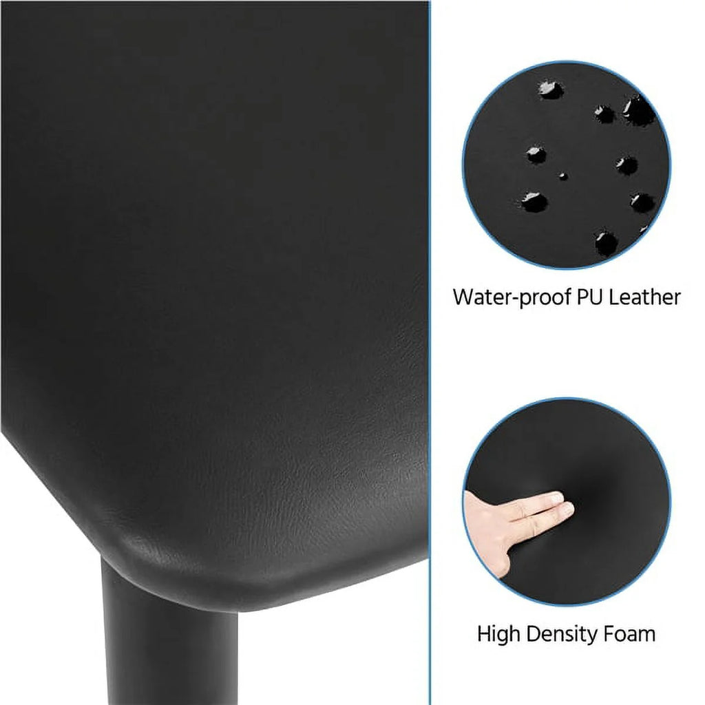 Black Faux Leather Armless Dining Chairs Set of 2 G740003
