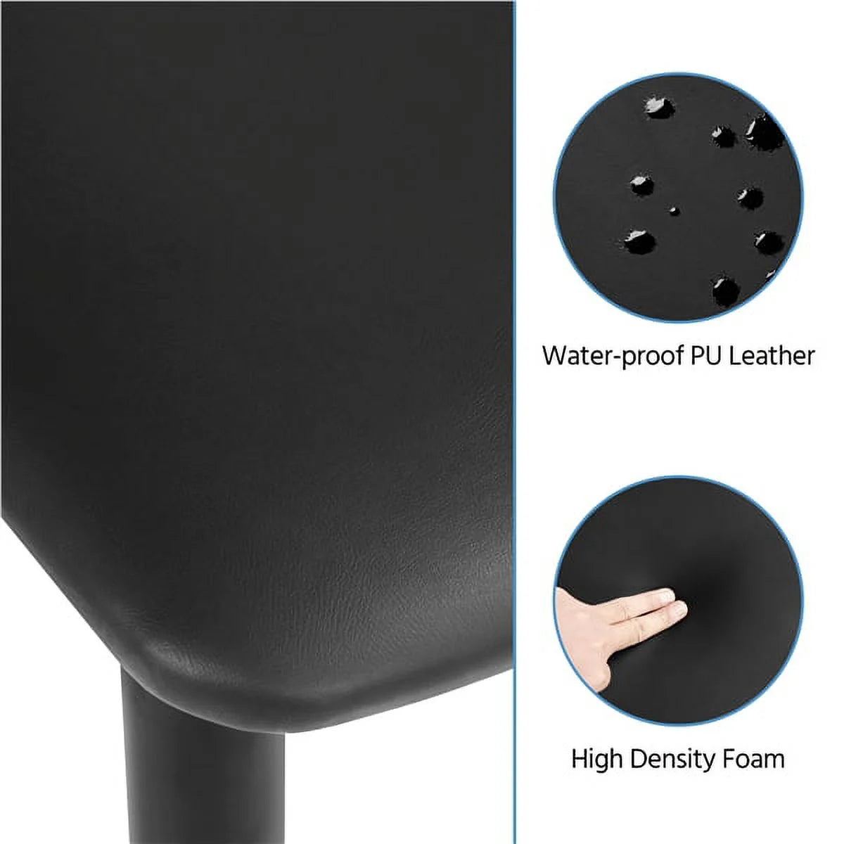 Black Faux Leather Armless Dining Chairs Set of 2 G740003