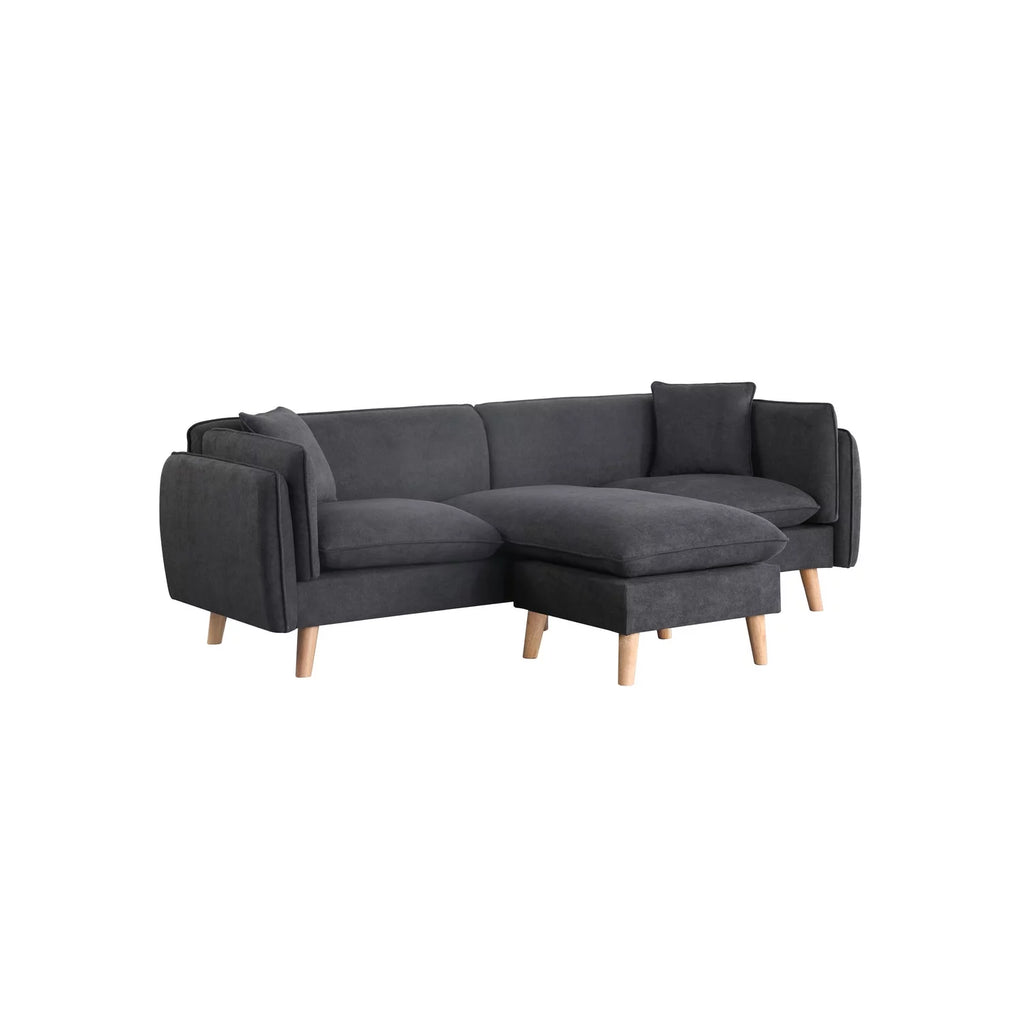 Reversible Sectional Sofa with 2 Pillows X85692