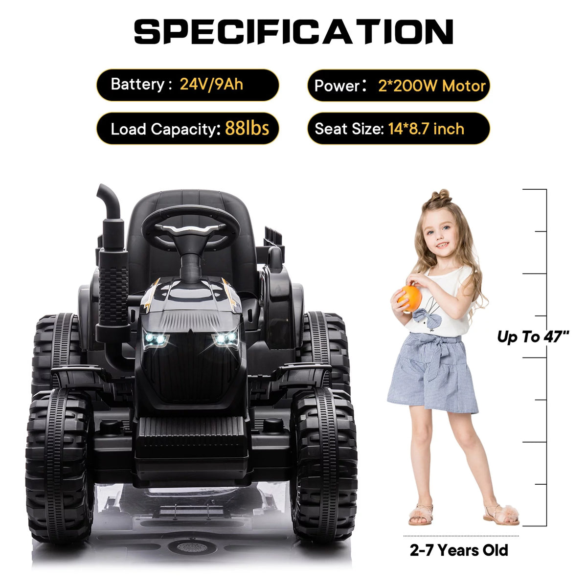 24V Ride on Tractor with Trailer Z593