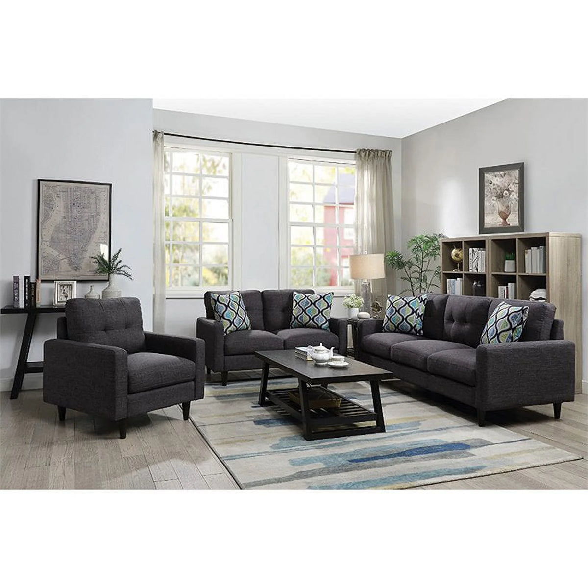Grey 3-piece Living Room Set W9616