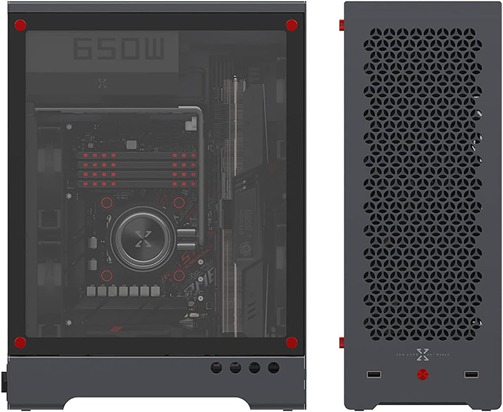 Aluminum Grey Mid Tower PC Case with Tempered Glass Window T401
