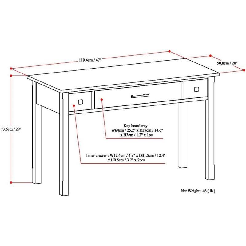 Solid Wood Writing Office Desk B1842
