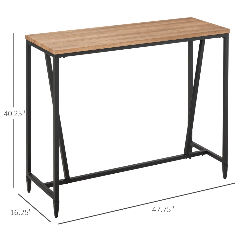 Rustic Industrial Bar Table with Metal Legs L871118