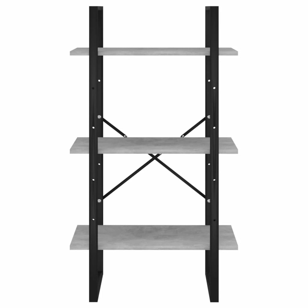 3-Tier Chipboard Bookcase with Metal Frame U2816
