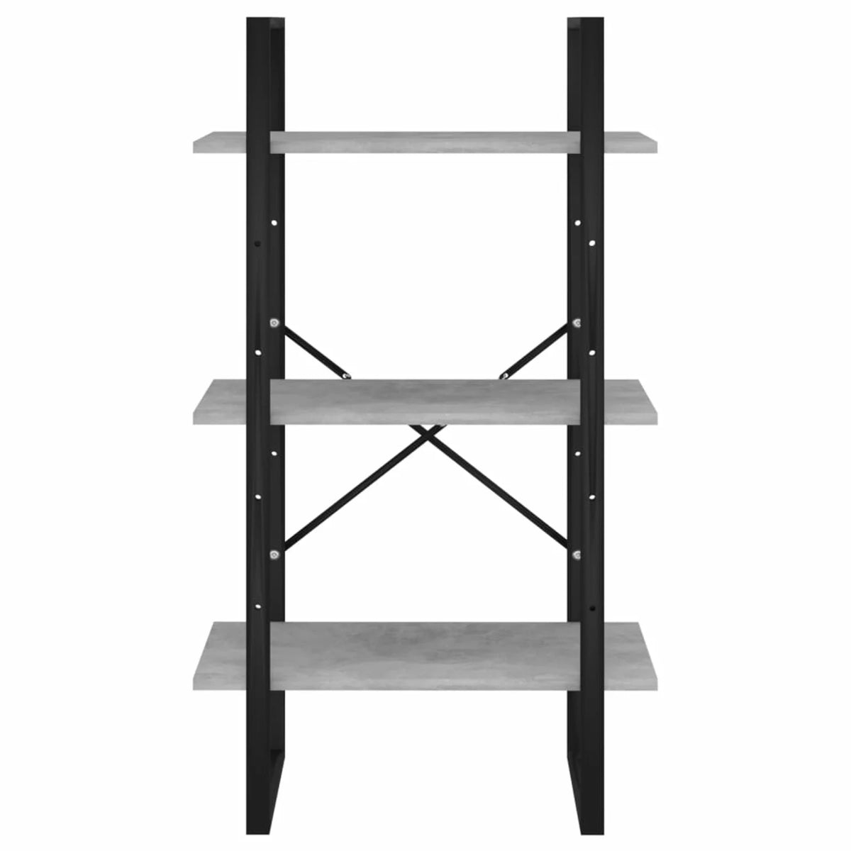 3-Tier Chipboard Bookcase with Metal Frame U2816