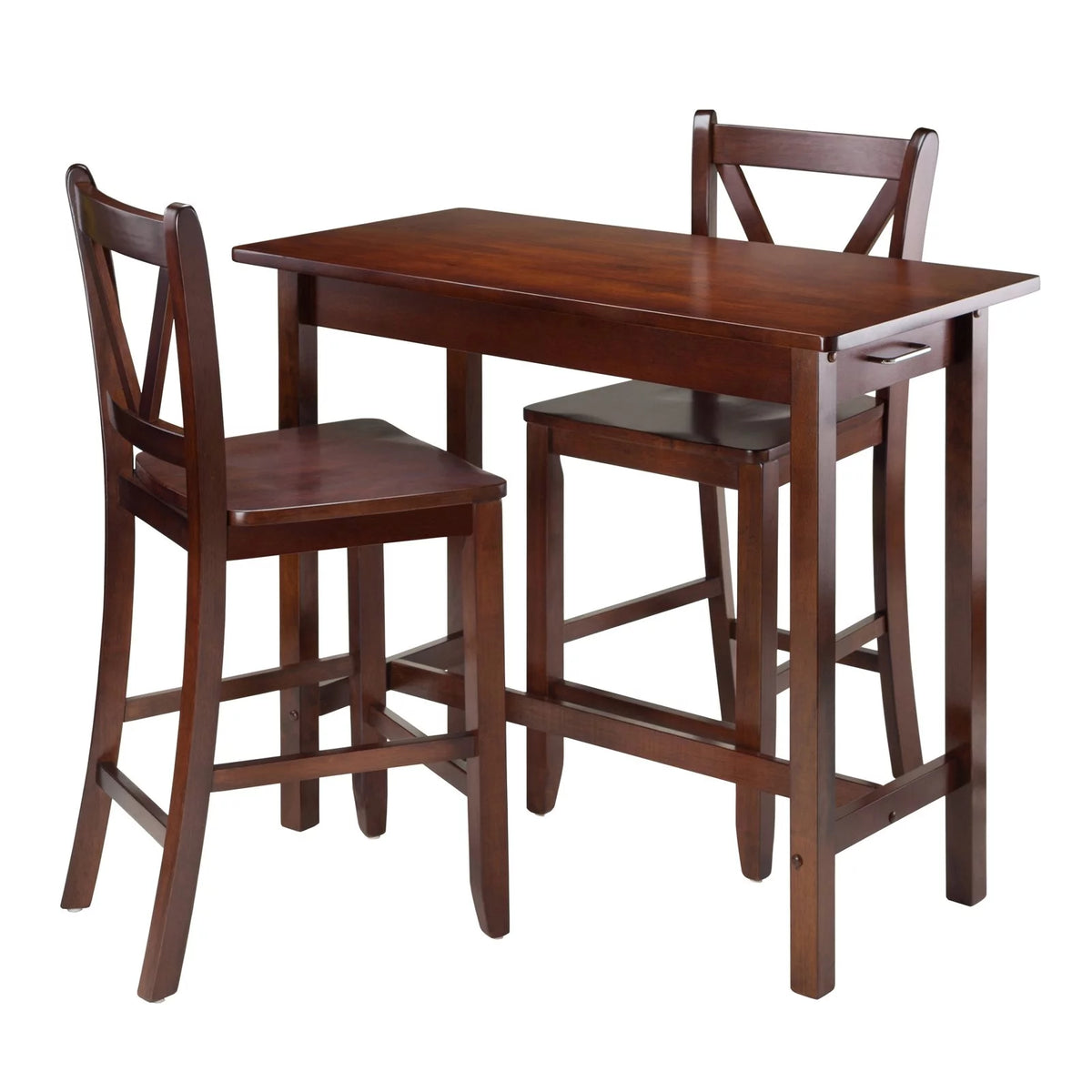 3-Pc Breakfast Table with 2 V-Back Counter Stools L31628