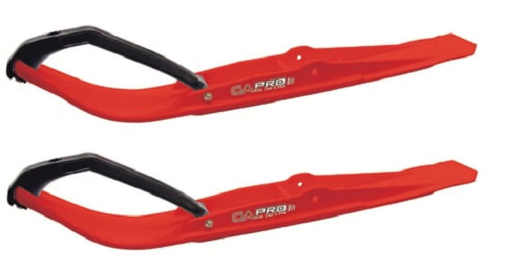 Red Razor Snowmobile Skis with 10" Round Bars Complete Kit U90612