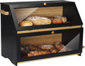 Double Extra Large Bamboo Bread Box with Cutting Board S576049