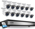 16 Channel 4in1 DVR Security Camera System with 4TB Hard Drive and 16 x 1080p CCTV Bullet Camera J8135
