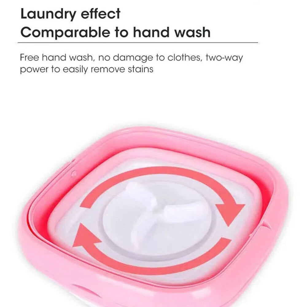 Pink Mini Folding Washing Machine J1452