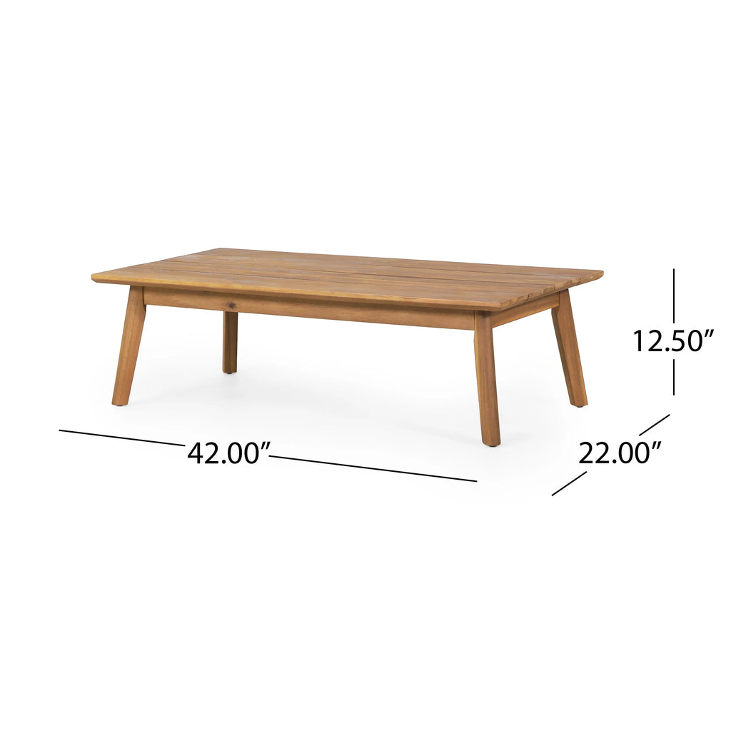 Acacia Wood Loveseat and Coffee Table Set with Cushions M4362