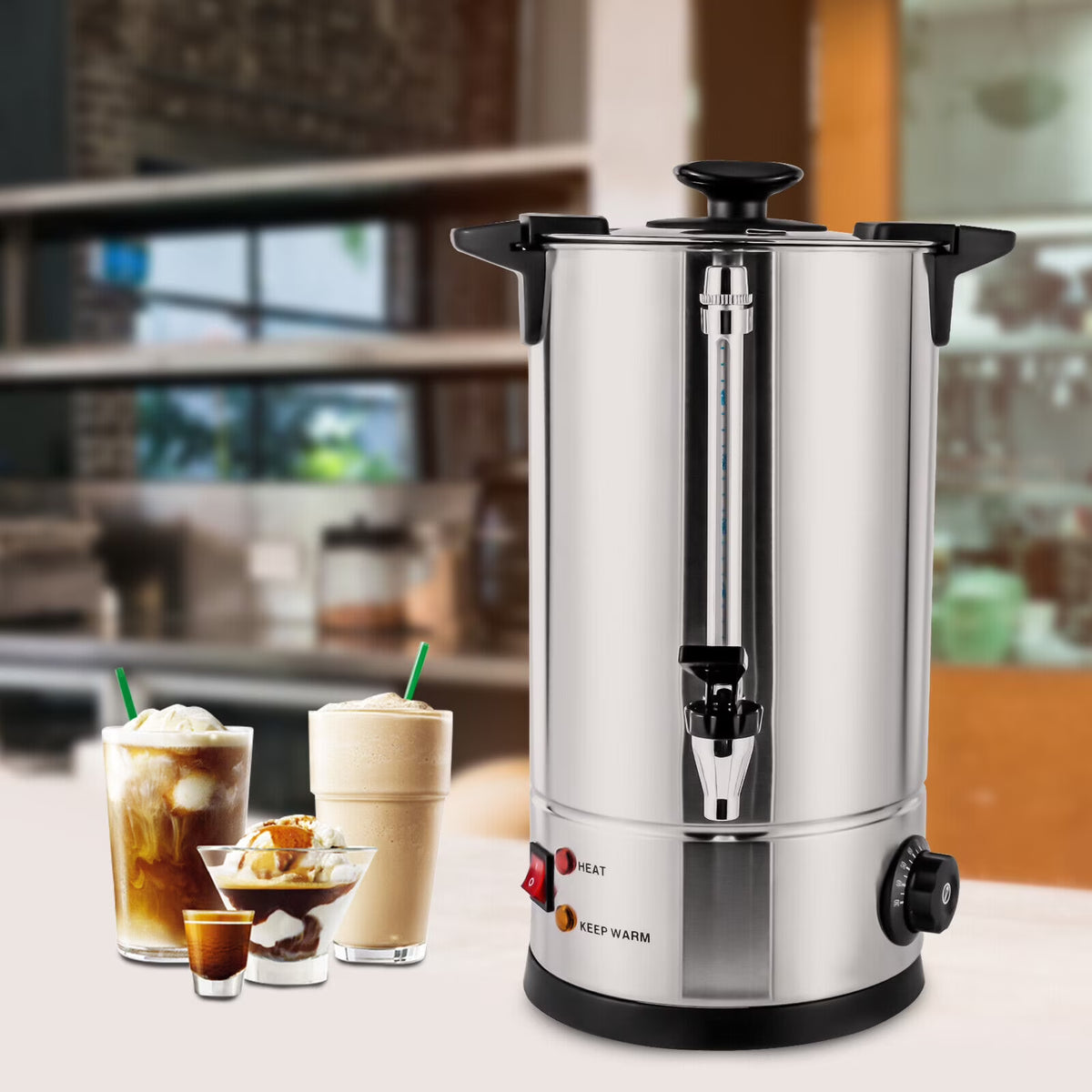 1000W Stainless Steel 10 Litre Hot Water Urn Q436
