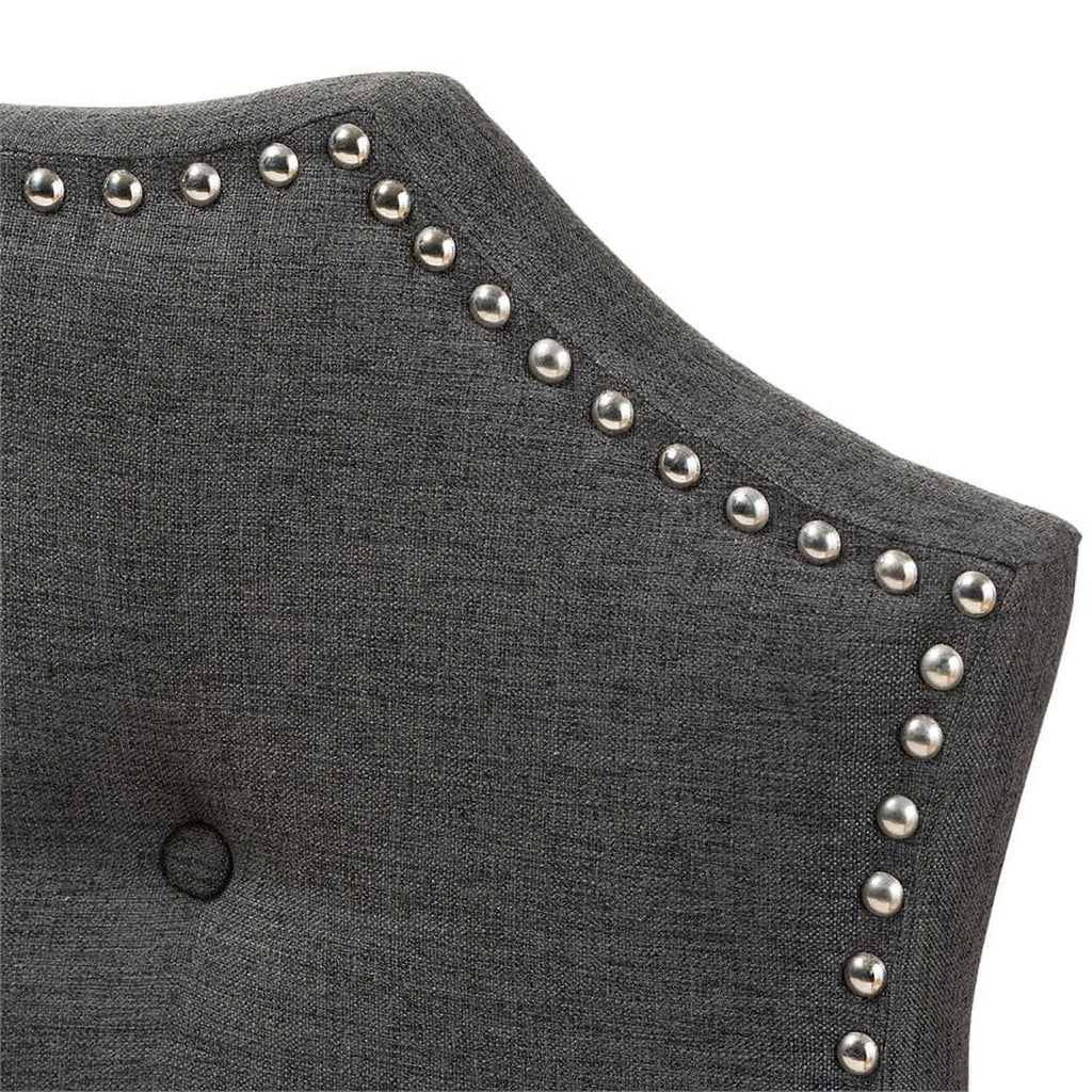 Gray Tufted Fabric King Panel Headboard V241