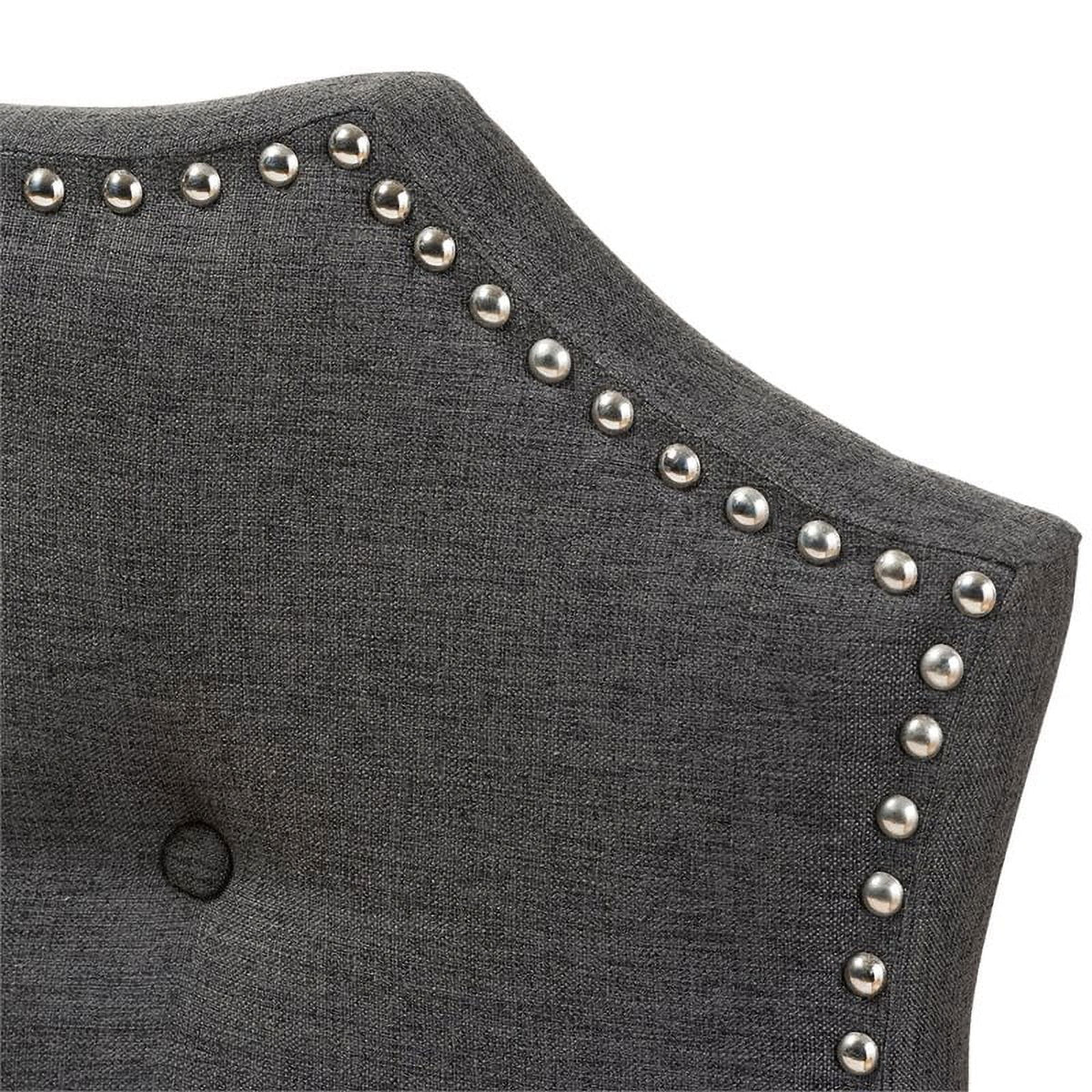 Gray Tufted Fabric King Panel Headboard V241