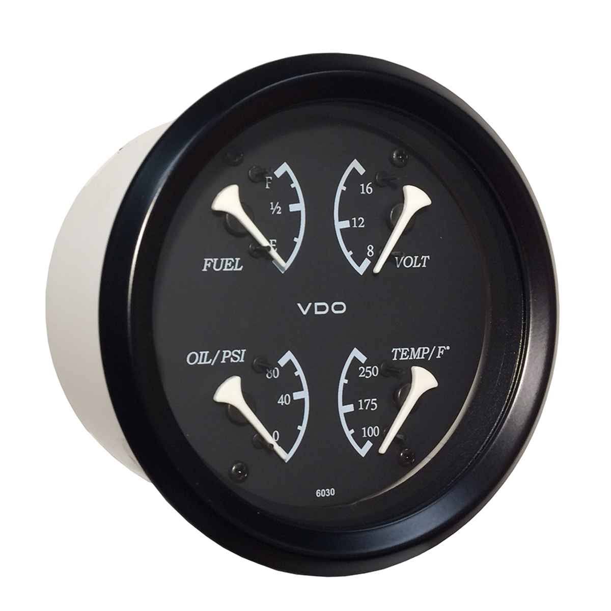 4 in 1 Gauge 85 mm Black Dial White Pointer I93222