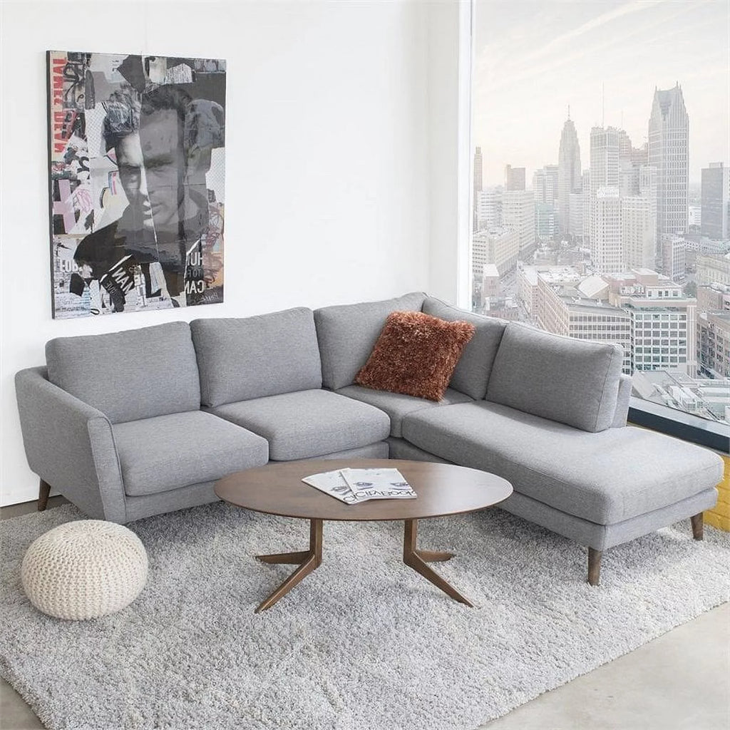 Light Gray Sectional Sofa Right Chaise K70115