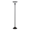Bronze Victorian Floor Lamp with Etched Glass Shade P333