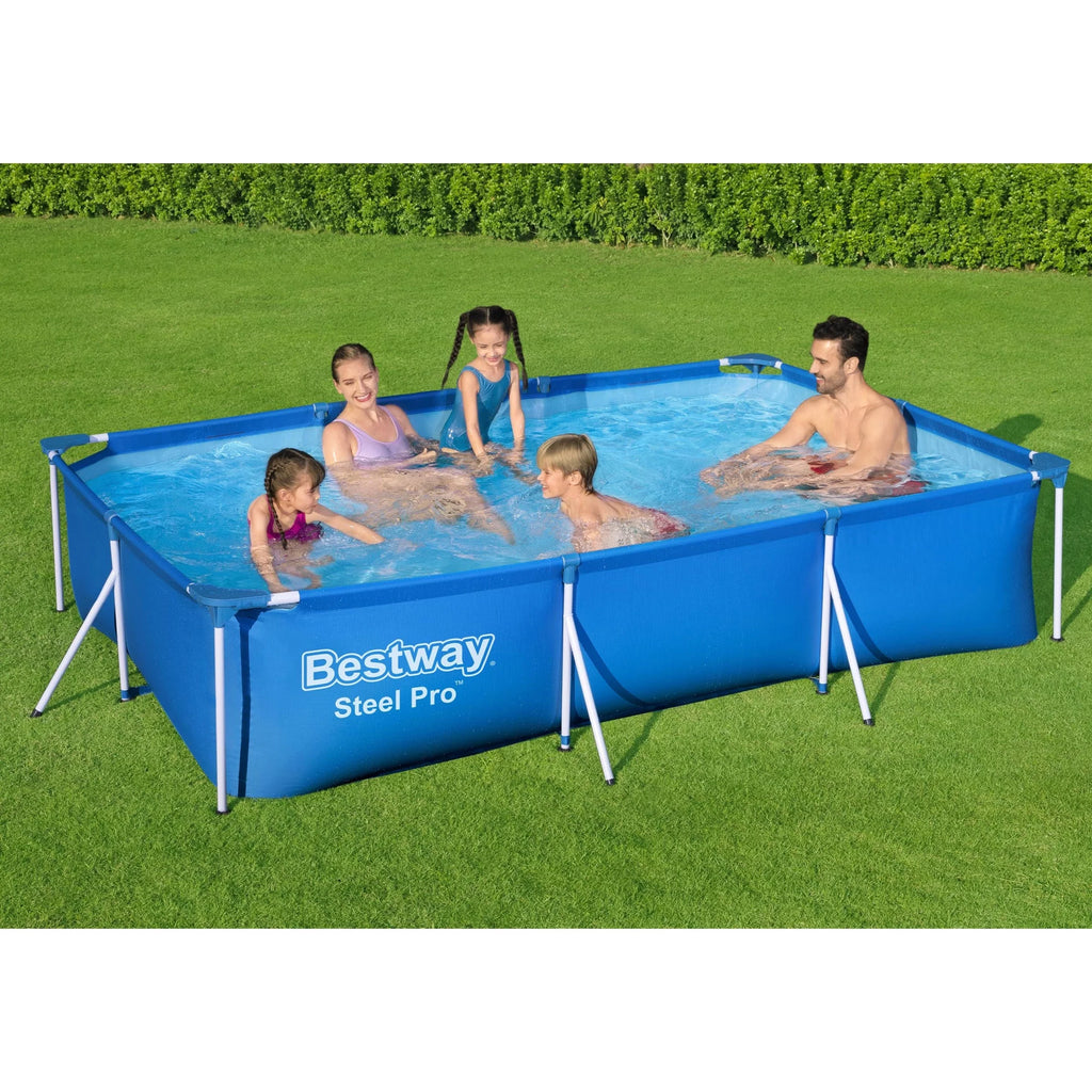 Steel Pro 9.8'x6.6'x26 Rectangular Above Ground Swimming Pool Set M240