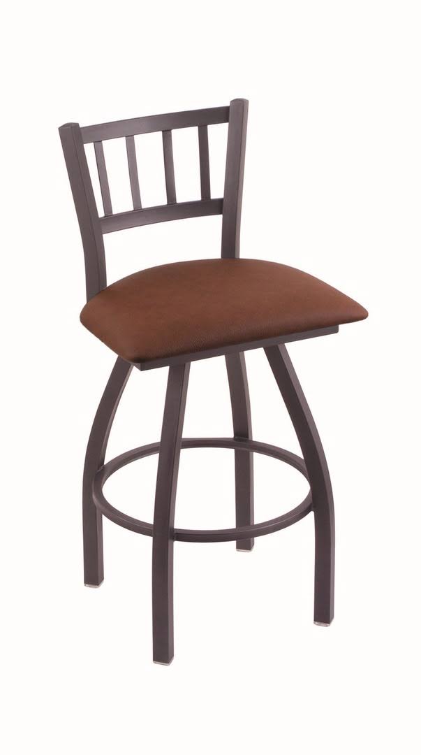 Pewter Swivel Stool with Adobe Seat X293830