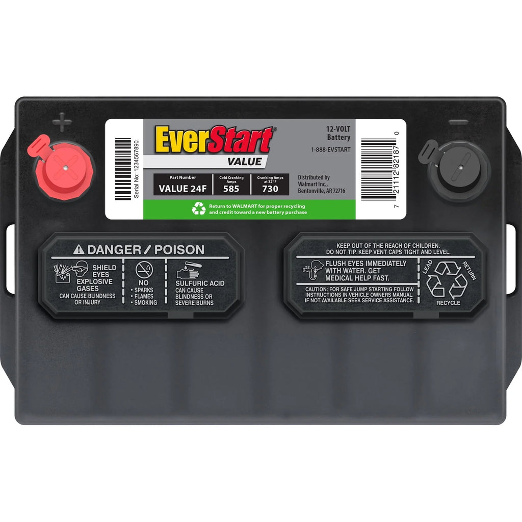 Lead Acid Automotive Battery Group Size 24F 12 Volt 585 CCA J932