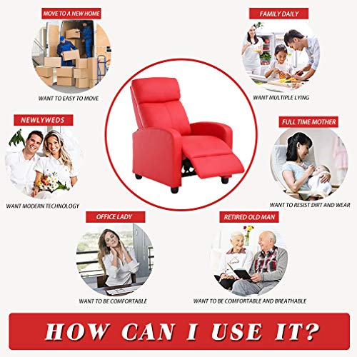 Brown Leather Recliner Chair with Lumbar Support O99817
