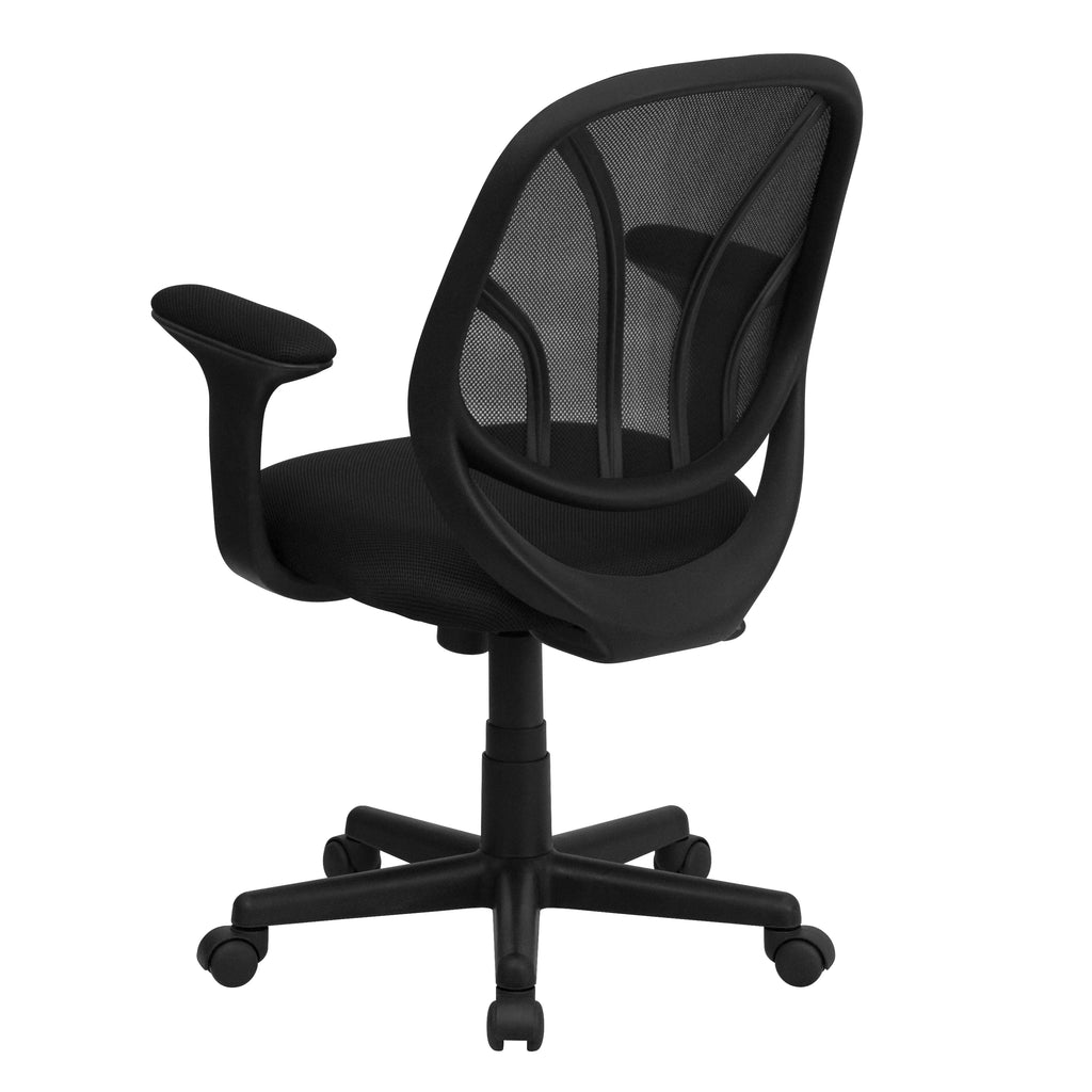 Black Mesh Mid-Back Office Chair with Arms B944