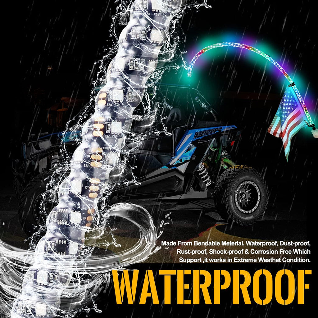 2 Pack Lighted Whips with Remote and App Control G29933