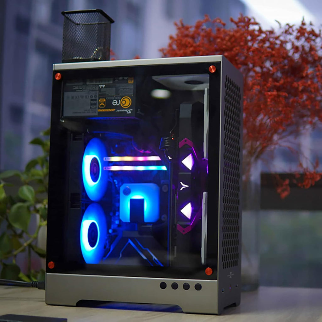 Aluminum Grey Mid Tower PC Case with Tempered Glass Window T401