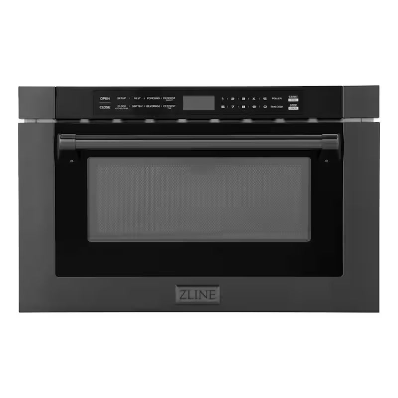 1000-Watt Built-In Microwave Drawer in Black Stainless Steel Y19175