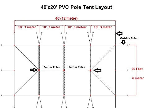 40'x20' PVC Pole Tent Party Wedding Canopy Shelter G708280