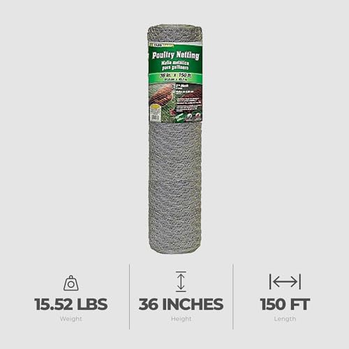 2 Inch Mesh 24 Inch X 150 Foot 20 Gauge Galvanized Steel Wire Fence C8284