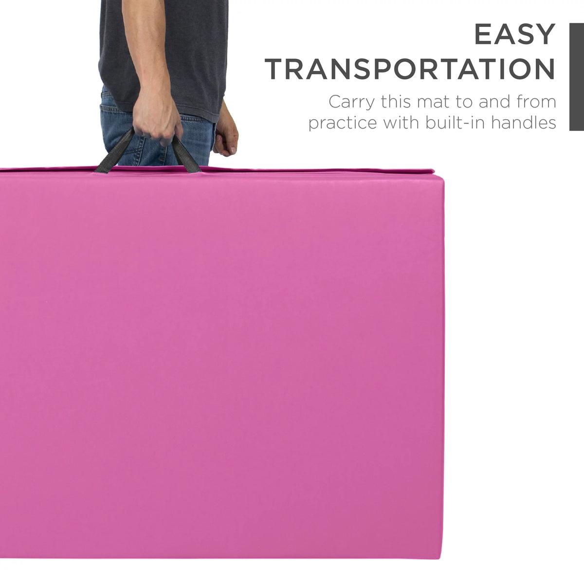 Pink 4-Panel Folding Gymnastics Mat M84335