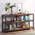 Rustic Industrial 55 Inch Sofa Table with Shelves T104239