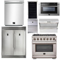 36 Inch Pro Gas Range, Range Hood, Refrigerator, Microwave Drawer, Dishwasher, Wine Cooler D3981
