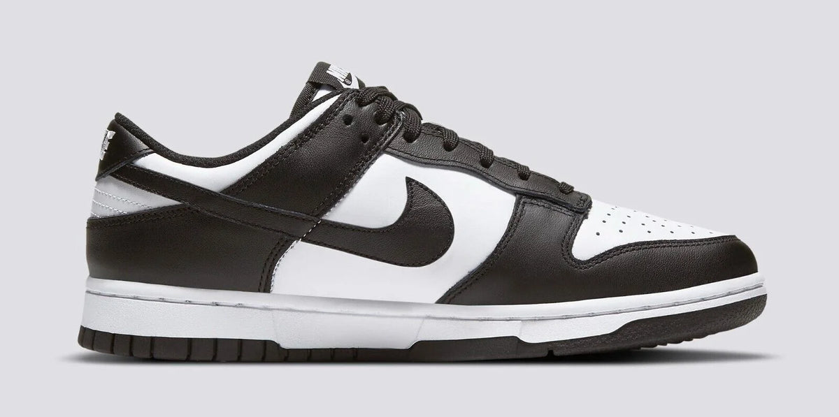 Black & White Leather Running Shoes D2457
