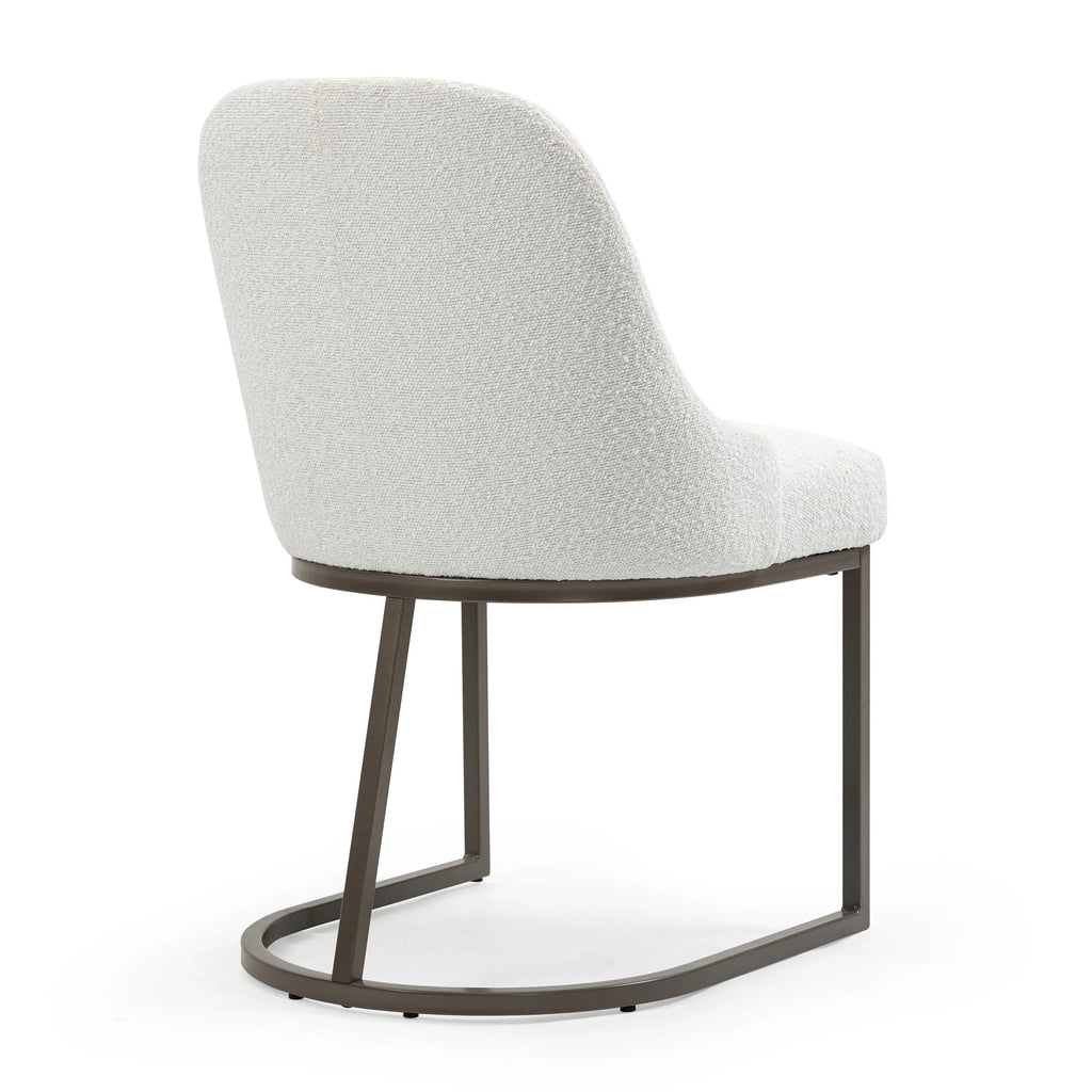 White Black Fabric Iron Dining Chair Set of 2 B2771