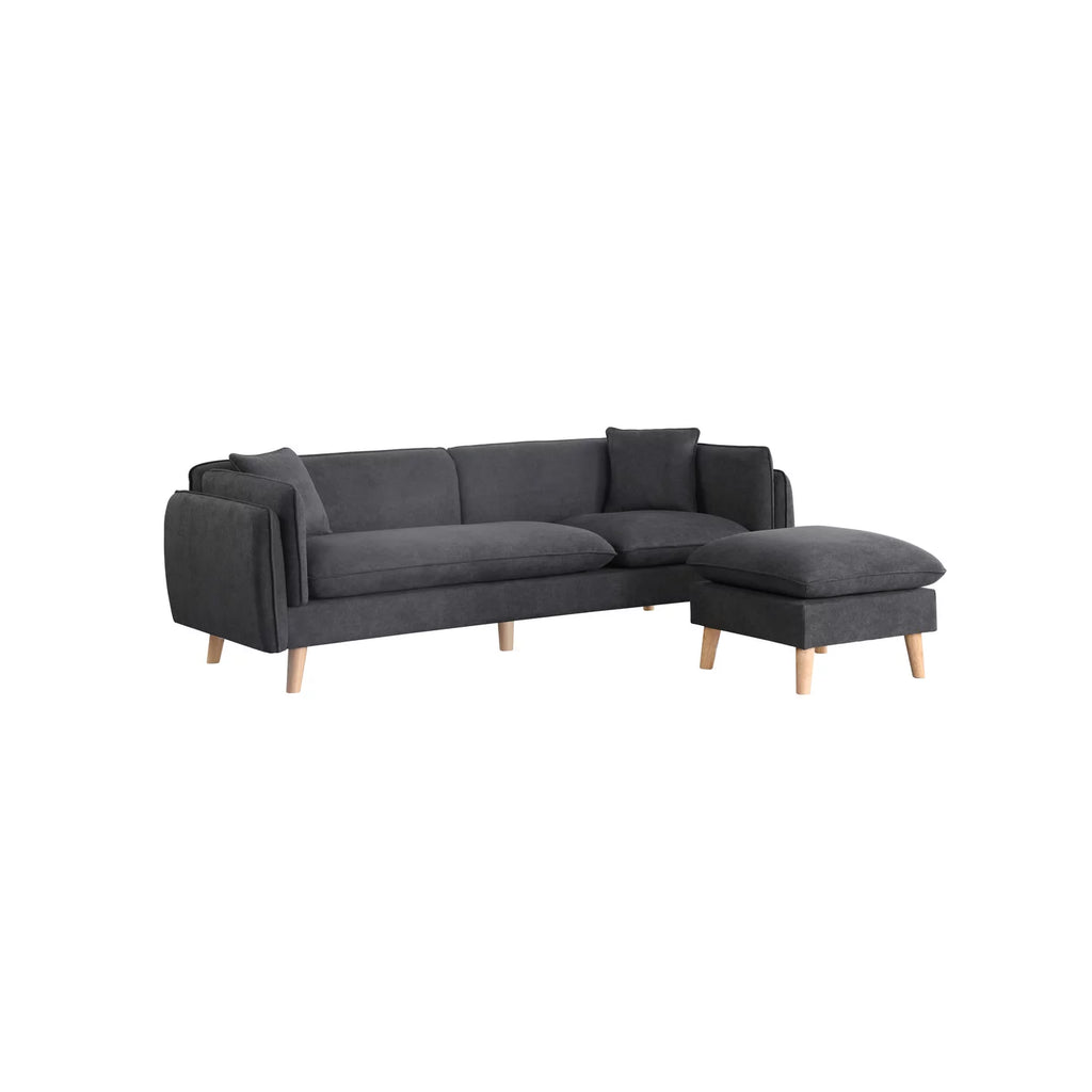 Reversible Sectional Sofa with 2 Pillows X85692