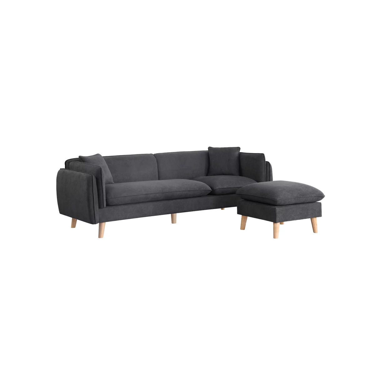 Reversible Sectional Sofa with 2 Pillows X85692
