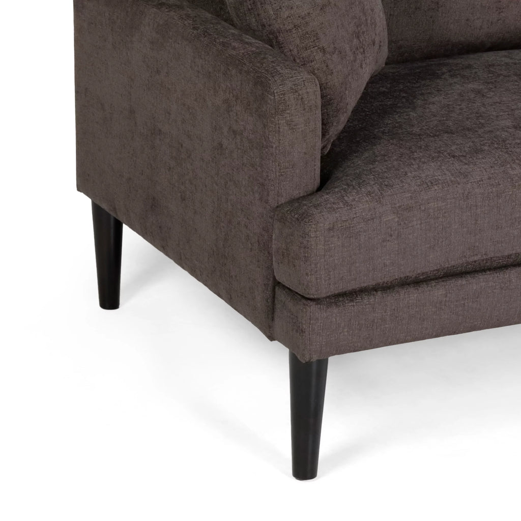 Brown 3 Seater Fabric Sofa with Accent Pillows U96951
