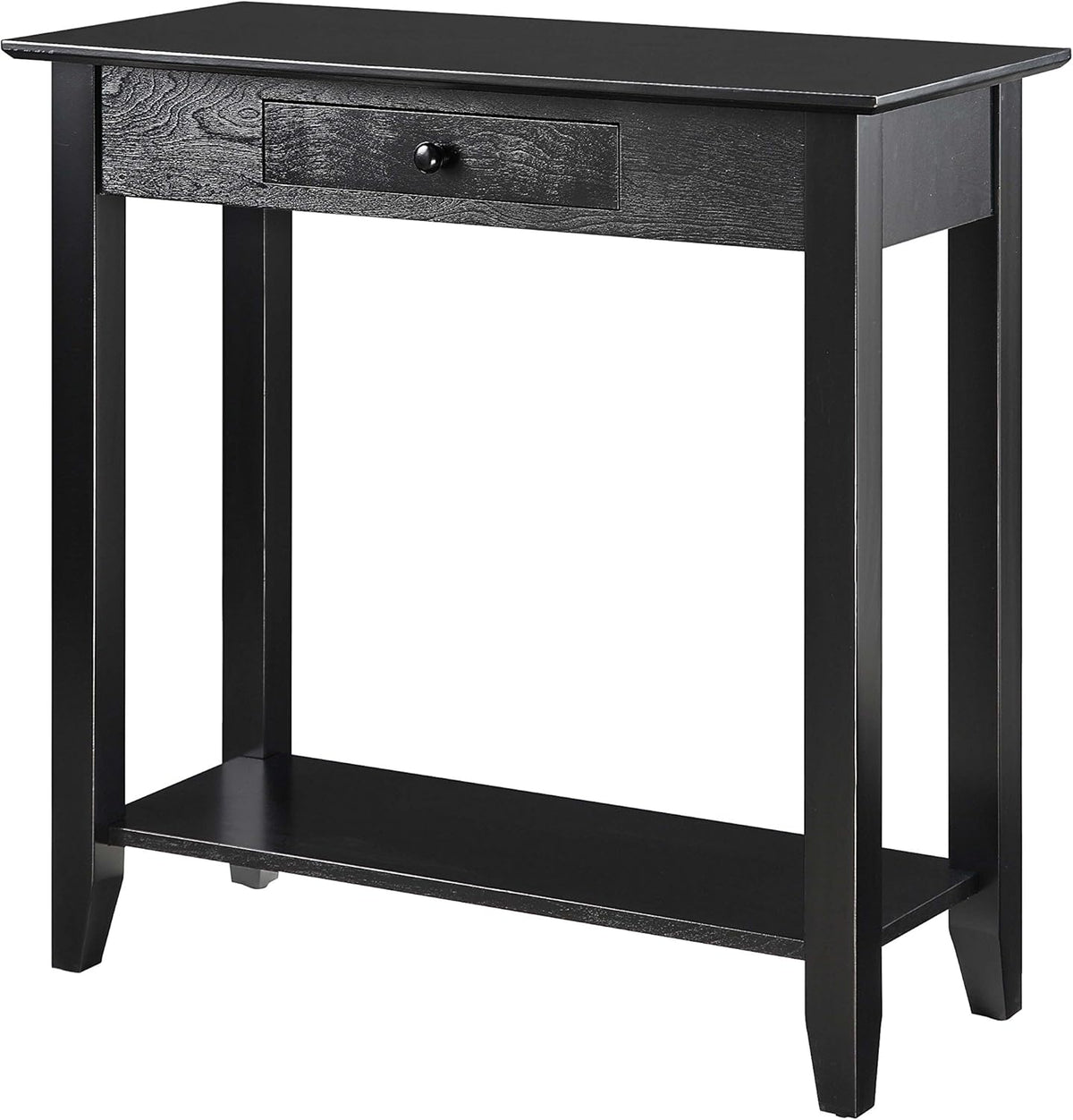 Black Hall Table with Drawer and Shelf S7752