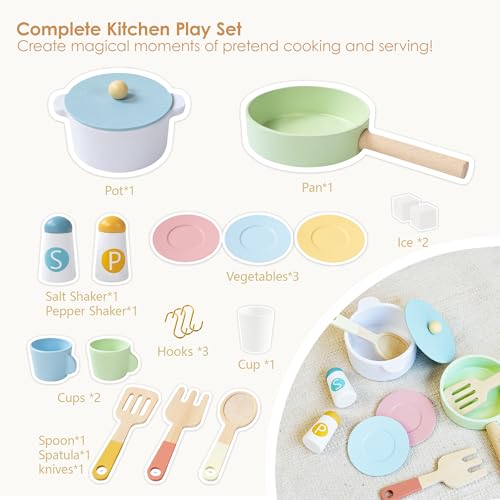 White Wooden Play Kitchen Set with Sink, Stove, Oven & Microwave H911868