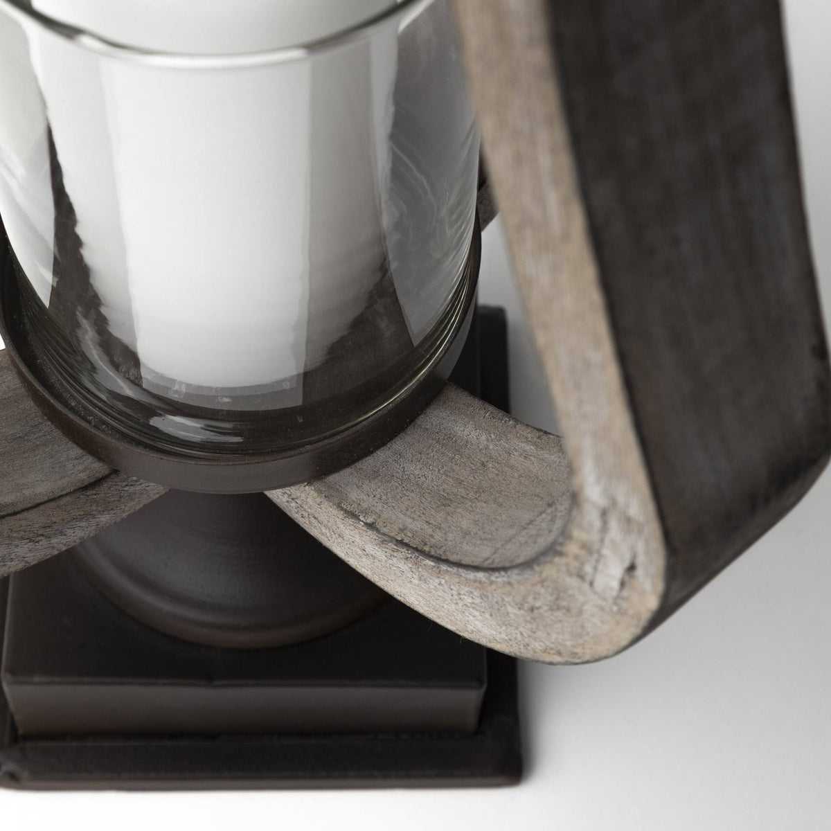 Beige Wood Candle Holder M97597