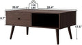 Brown Wood Coffee Table with Drawer J4937