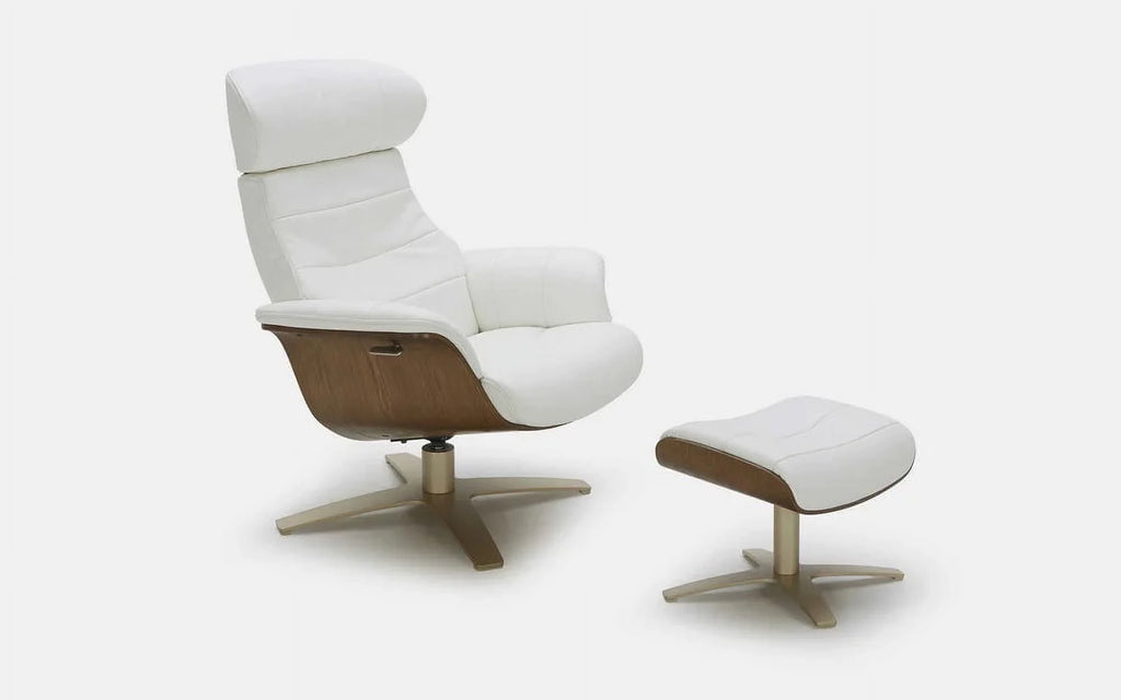 White Top Grain Italian Leather Chair M601202
